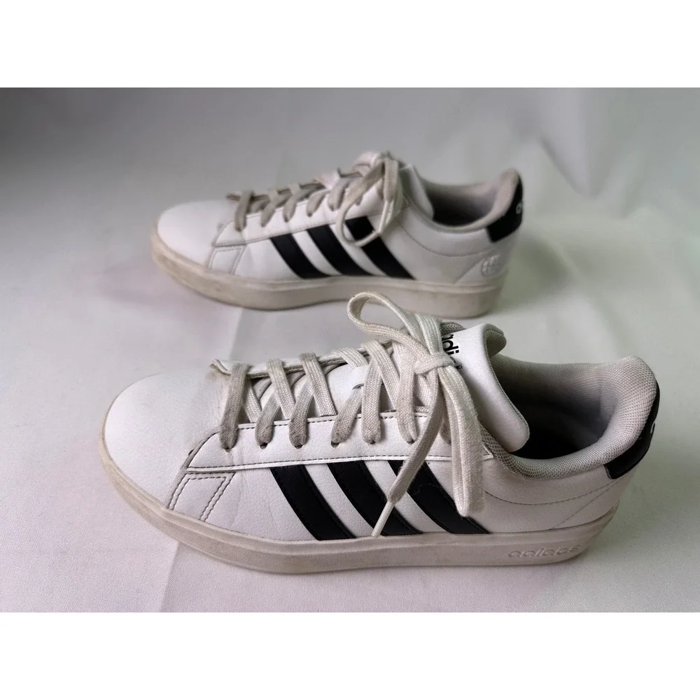 Adidas Grand Court TD Lifestyle Sneakers White Black Size‎ 8 Womens Casual Shoes